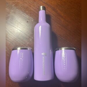 BrüMate Purple Wine Bottle and Tumbler Set